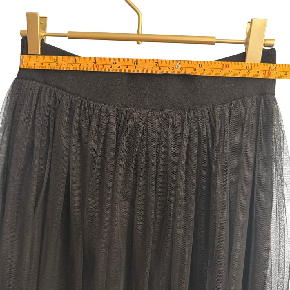Autumn Cashmere Gathered Tulle Midi Skirt Black Womens Size Small - Picture 8 of 8